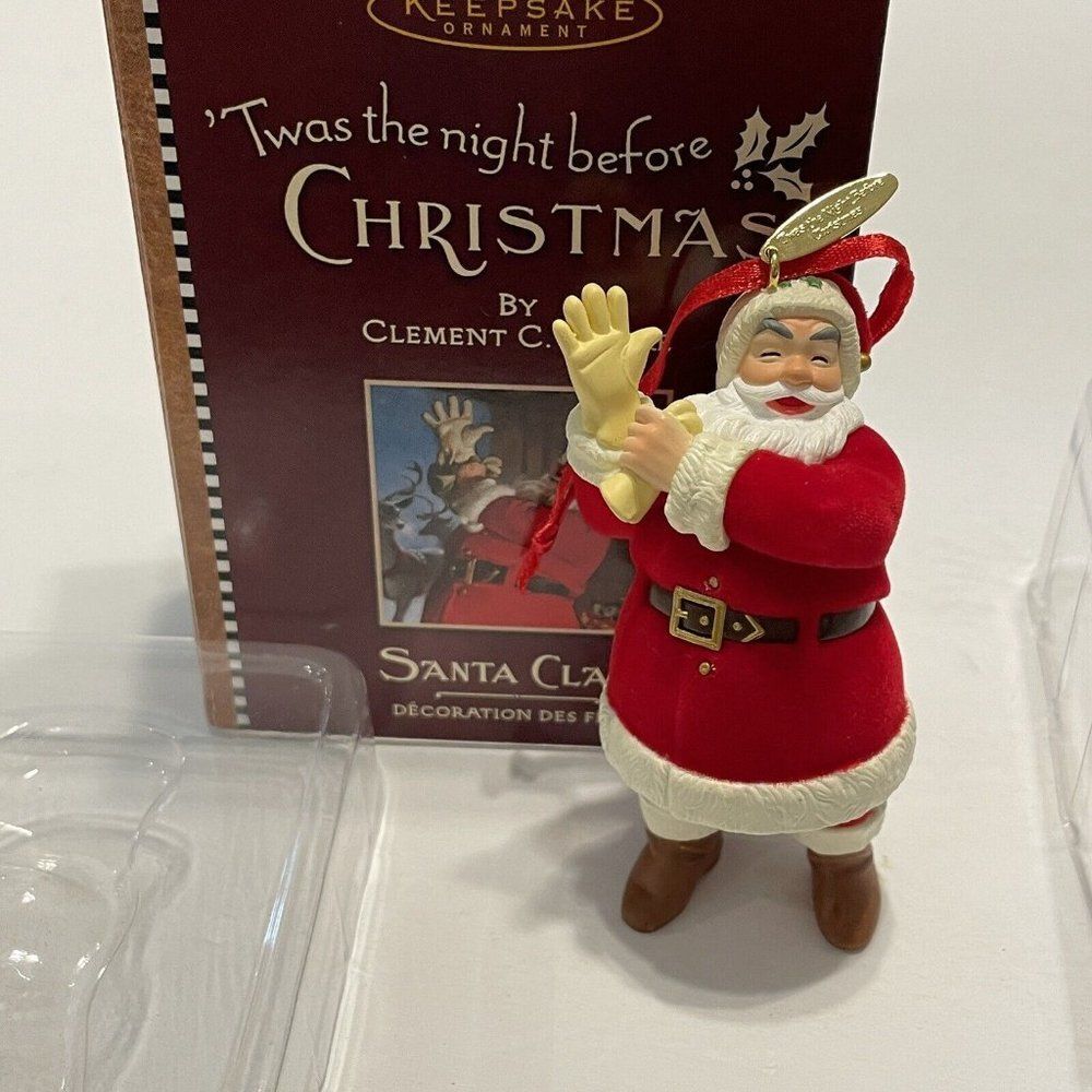 Vtg 2001 Hallmark Santa Christmas Tree Ornament ‘Twas The Night Before